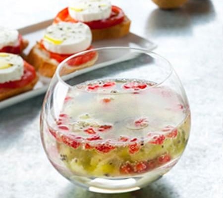 Fraîcheur Catalane et son pincho au fromage de chèvre et tomate