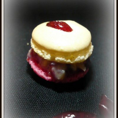 Macarons cranberries, chocolat blanc, soupçon coco