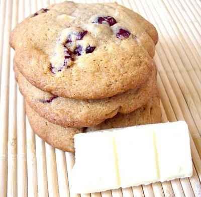 Cookies au chocolat blanc et aux cranberries