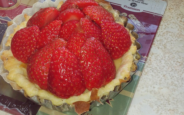 Tarte aux fraises traditionnelle à la crème pâtissière