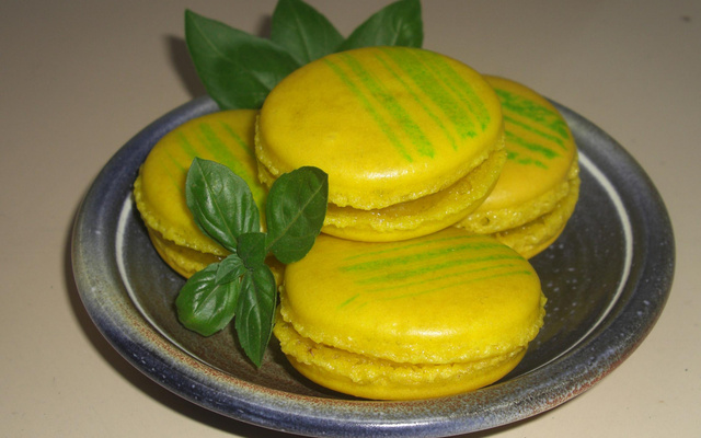 Macarons citron/basilic