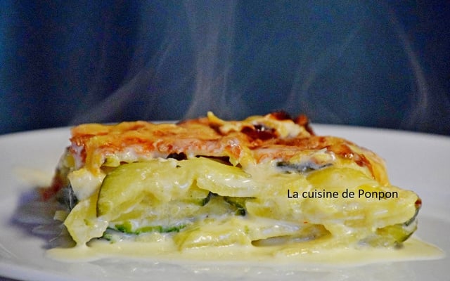 Gratin dauphinois et ses courgettes, plat végétarien