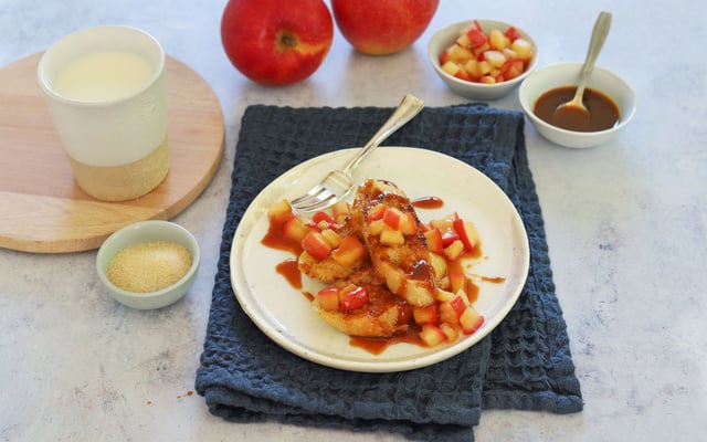 Pain perdu aux pommes et caramel au beurre salé