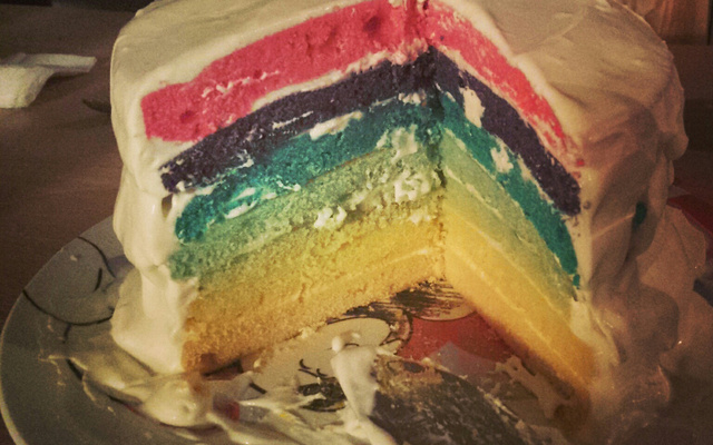 Gâteau arc en ciel