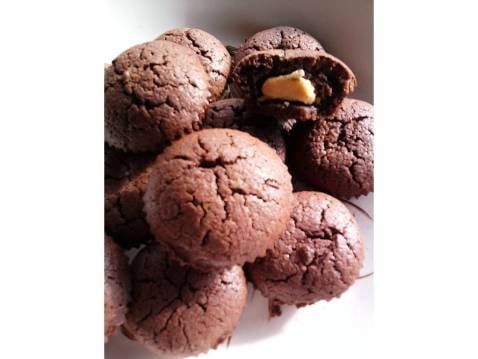 Muffin chocolat au cœur de chocolat blanc