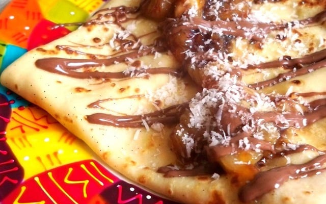 Crêpes vanillées - choco banane caramélisée coco !