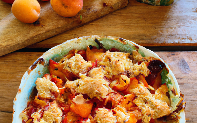 Crumble pêches et abricots
