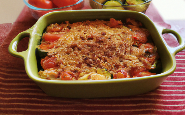 Crumble de courgettes et tomates confites