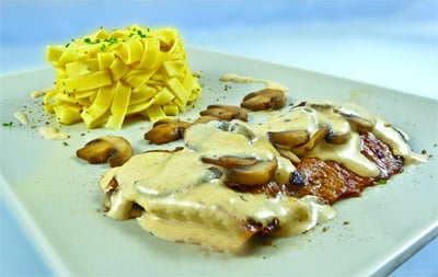 Escalope de veau et champignons à la crème