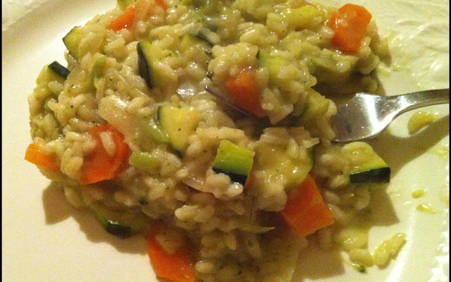 Risotto aux petits légumes et à la crème fraîche