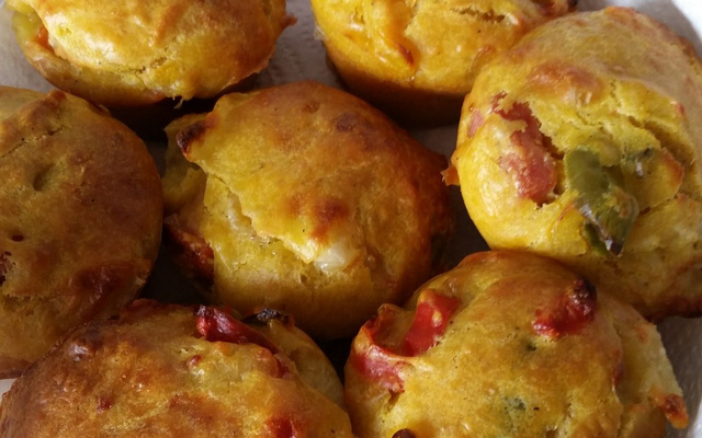 Muffins au chorizo et poivrons rouges