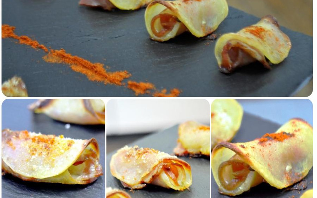 Roulé de pommes de terre, charcuterie (Pour apéro, tapas)