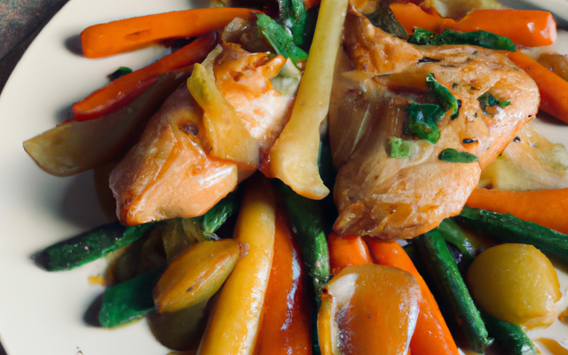 Poulet aux légumes et au vinaigre de vin