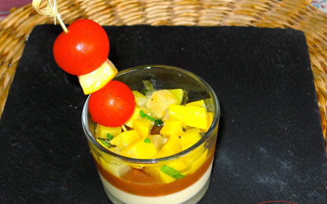 Légumes acidulés sur douceur fromagère