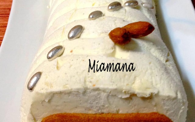 La Bûche Vanille-Caramel, croustillant spéculos praliné