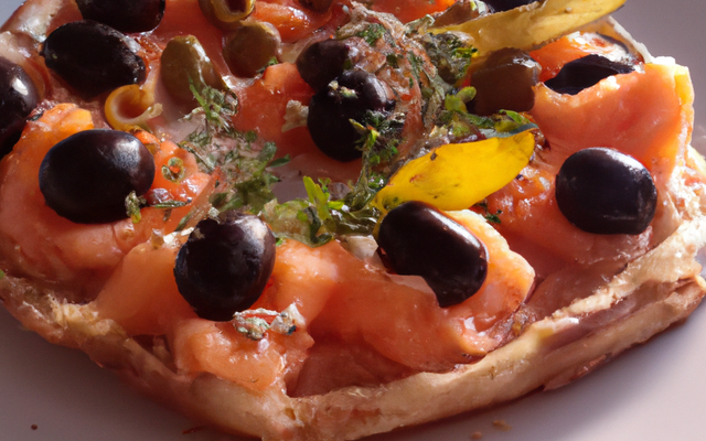 Tarte saumon & olives noires