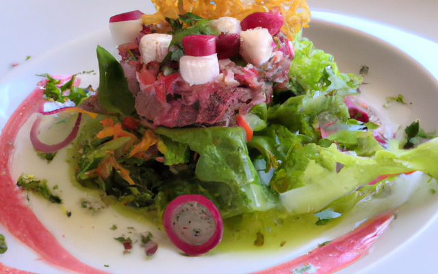 Fraîcheur bicolore et sa vinaigrette au cerfeuil