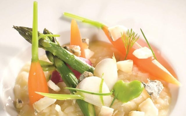 Risotto printanier aux brisures de Chavignol