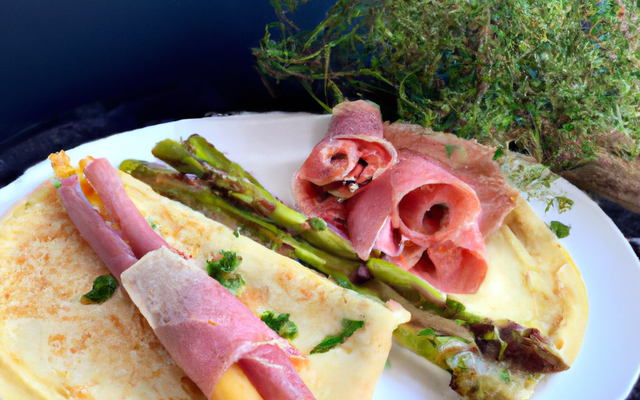Crêpes aux asperges et jambon