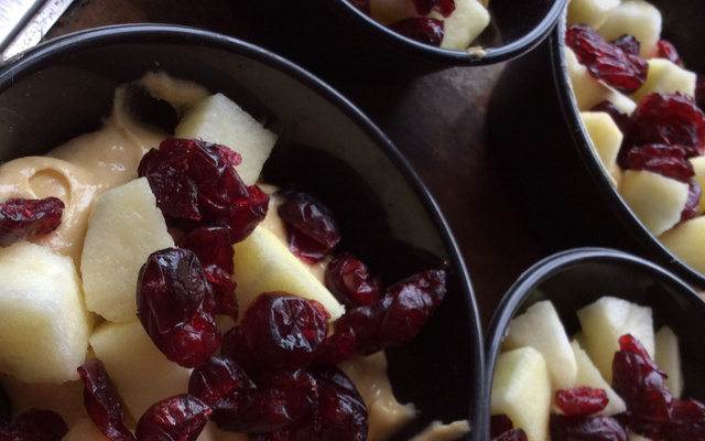 Moelleux à l'épeautre, aux pommes et cranberries