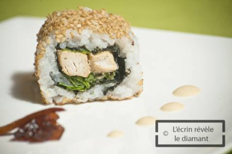 Makis inversés poulet aux 3 gingembres (Saka)