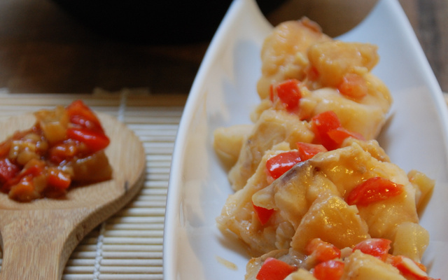 Lotte au wok sauce ketchup façon aigre-douce