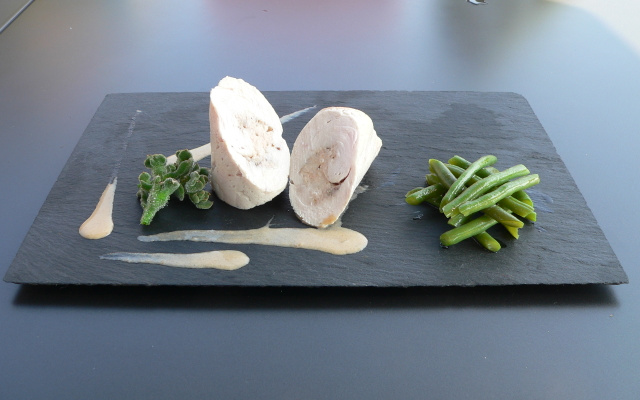 Filet de dinde farci aux gambas, sauce whisky