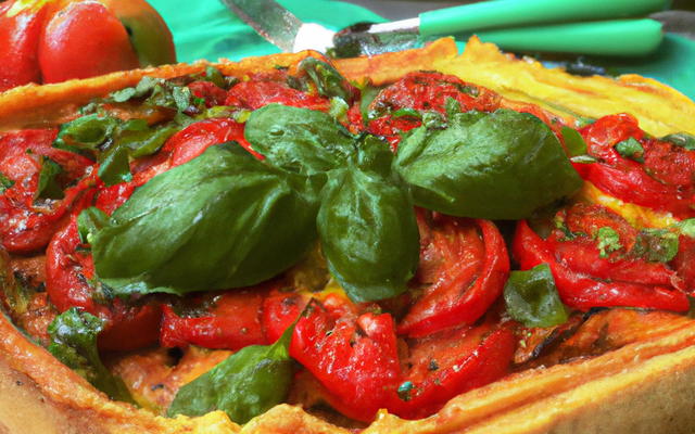Tarte aux tomates et au basilic