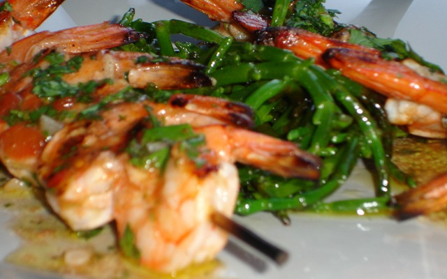 Crevettes marinées à la coriandre