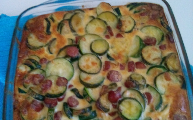 Gratin de courgettes aux lardons