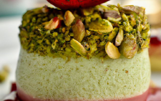 Bavarois aux fraises et à la pistache