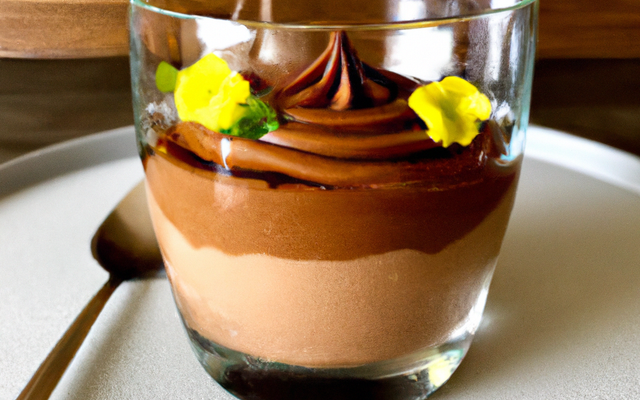 Verrine de mousse au chocolat au beurre salé