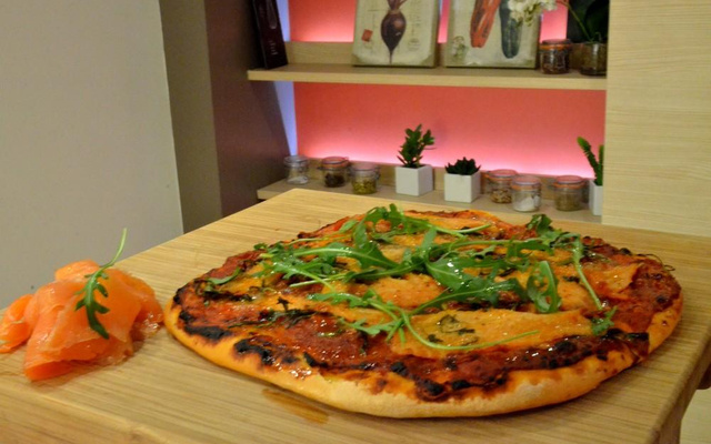 Pizza au saumon fumé