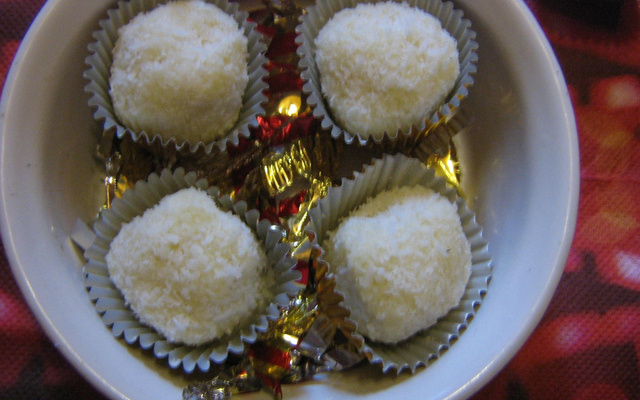 Truffes chocolat blanc noix de coco