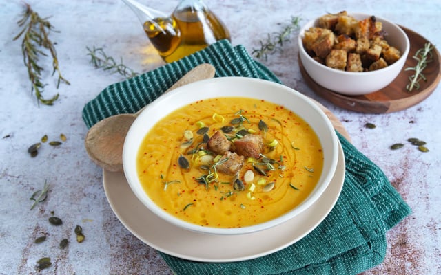 Soupe butternut et poireaux