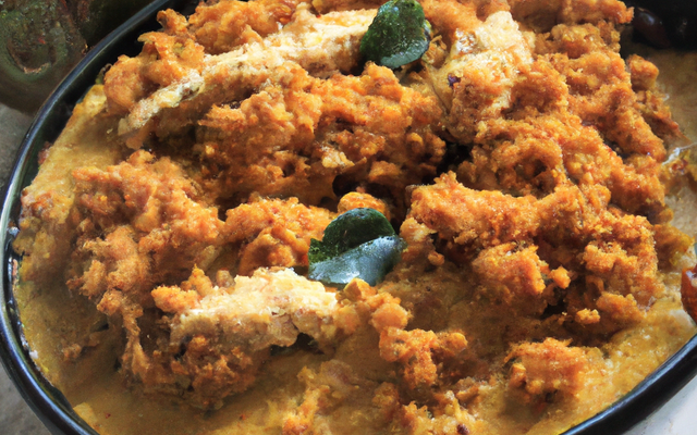 Crumble de dinde au curry et lait de coco