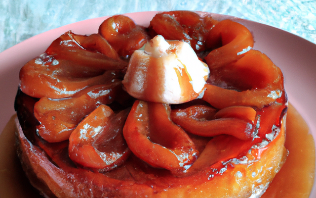 Tarte tatin relevée à la vanille liquide sur pâte maison