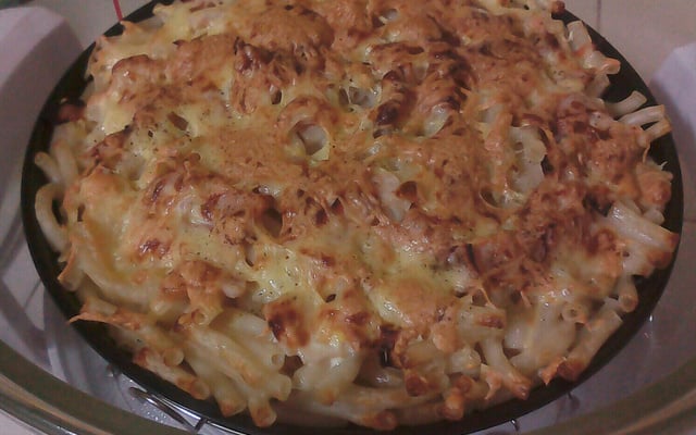 Gratin de pâtes au jambon