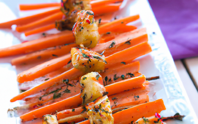 Brochettes de carottes/cumin/poires