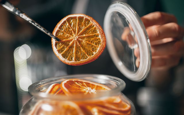 Agrumes séchés ou chips d'agrumes