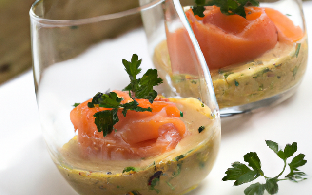 Verrine de saumon fumé pour l'apéritif