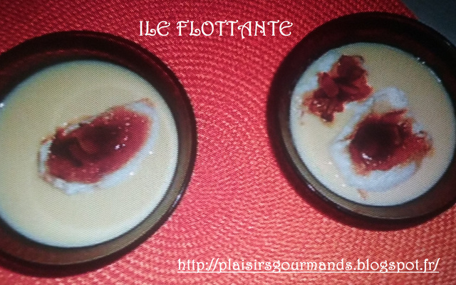 Île flottante au caramel et aux amandes