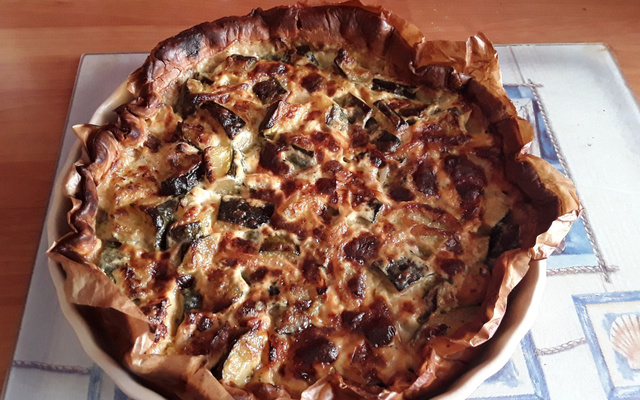 Tarte aux courgettes et au chèvre sans œufs
