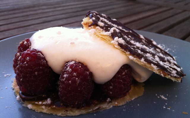 Feuilleté aux framboises