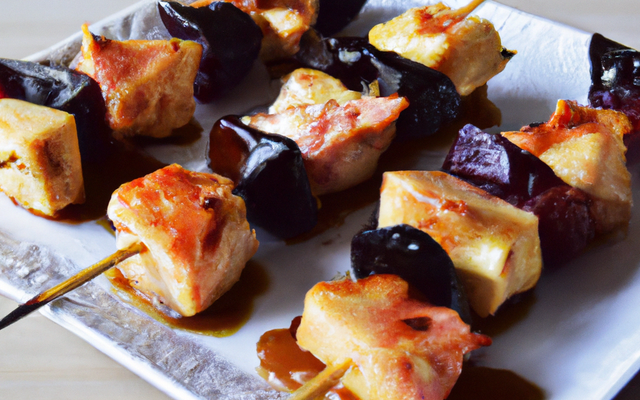 Brochettes de poulet aux pruneaux