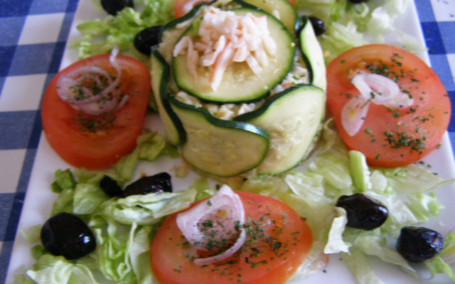 Surimi enrobé de courgettes