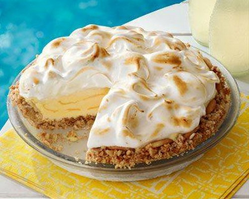 Lemon meringue ice-cream pie