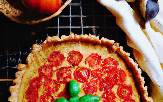 Tarte à la tomate et moutarde au basilic