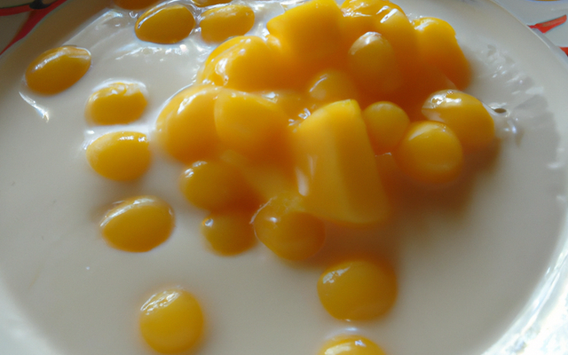 Mangue au lait de coco et perles du Japon