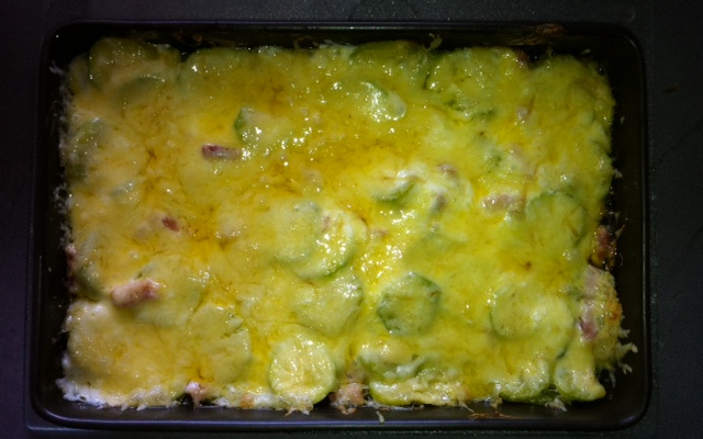 Gratin de courgettes aux lardons facile et économique